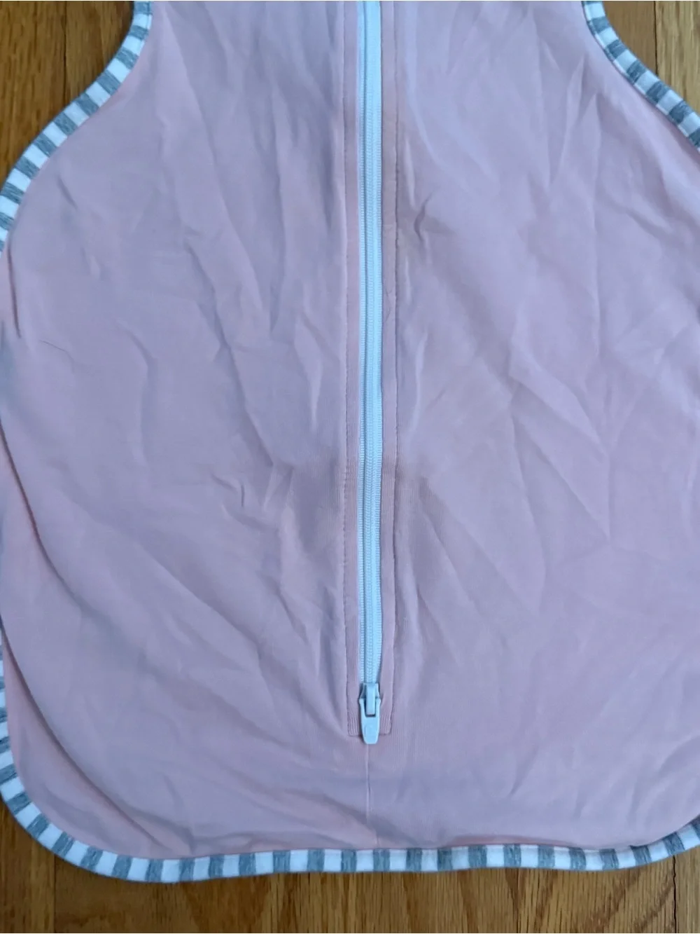Love to Dream Pink Sleeveless Zip-Up Sleep Sack with Striped Trim